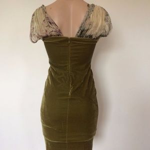Jean Paul Gaultier Femme Green Velour Dress RARE